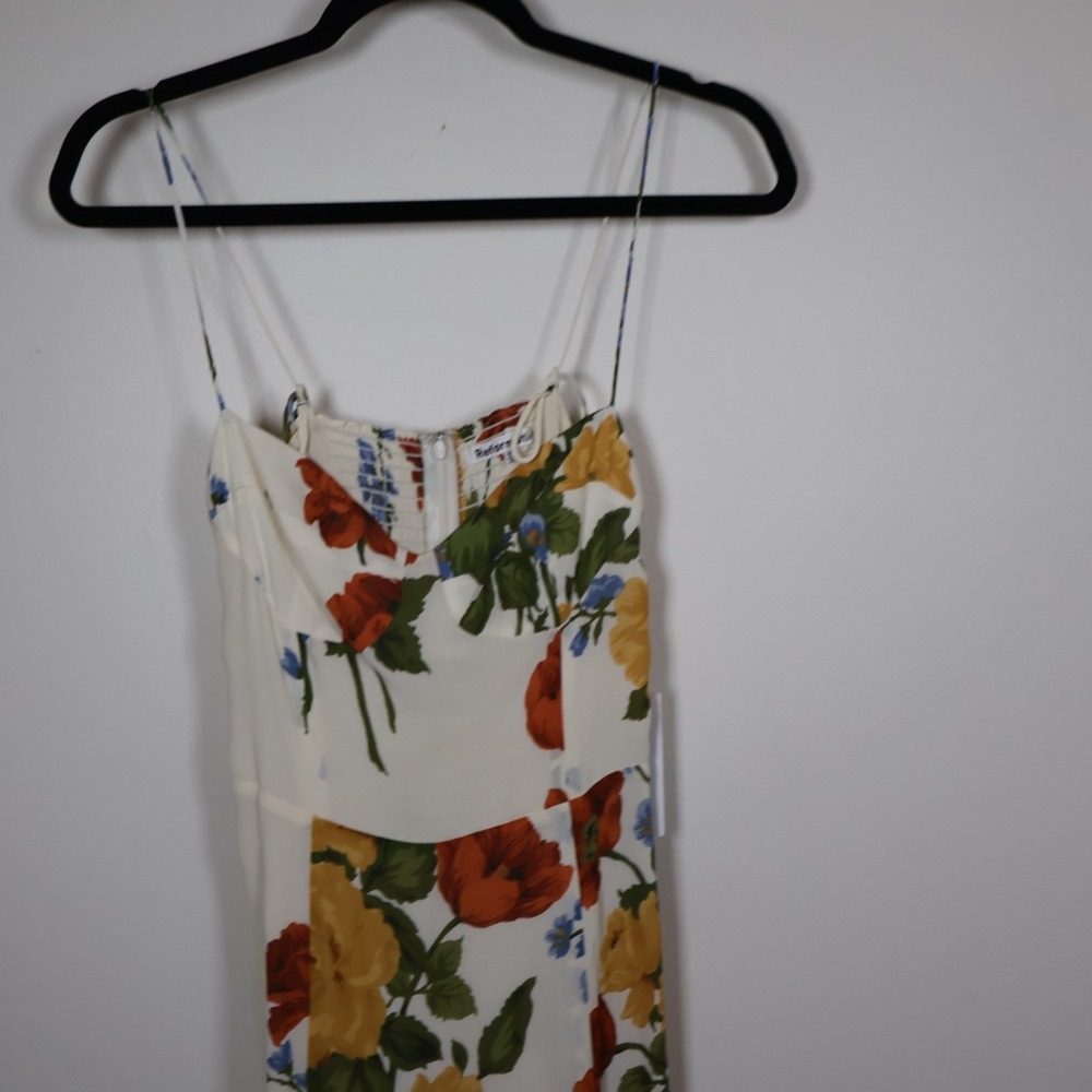 Reformation Dress Size 6 Juliette White Red Floral Formosa - Picture 7 of 13